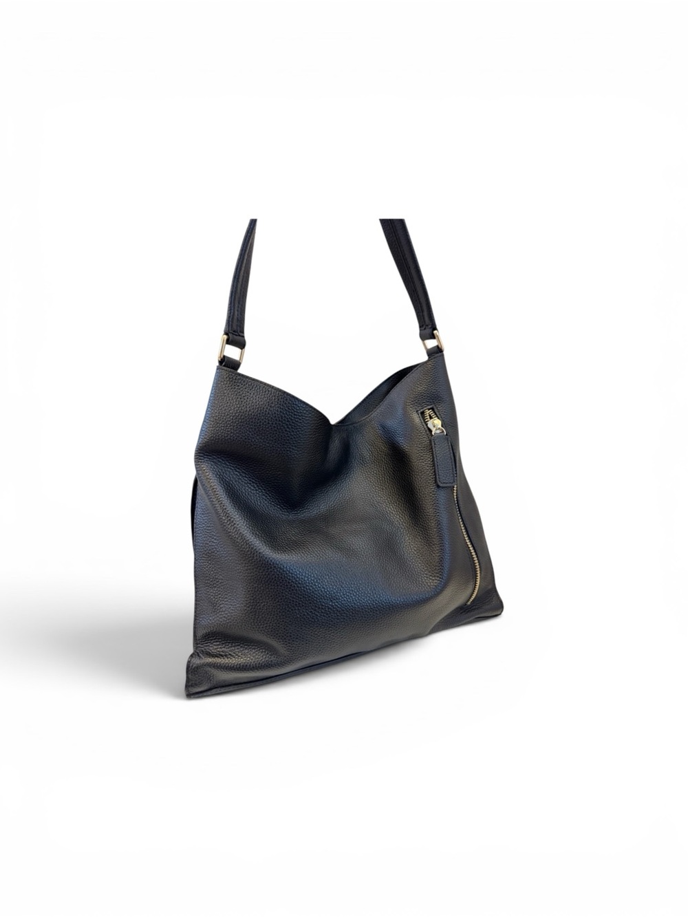 Tote le monde florence slouch hobo bag black pebbled leather